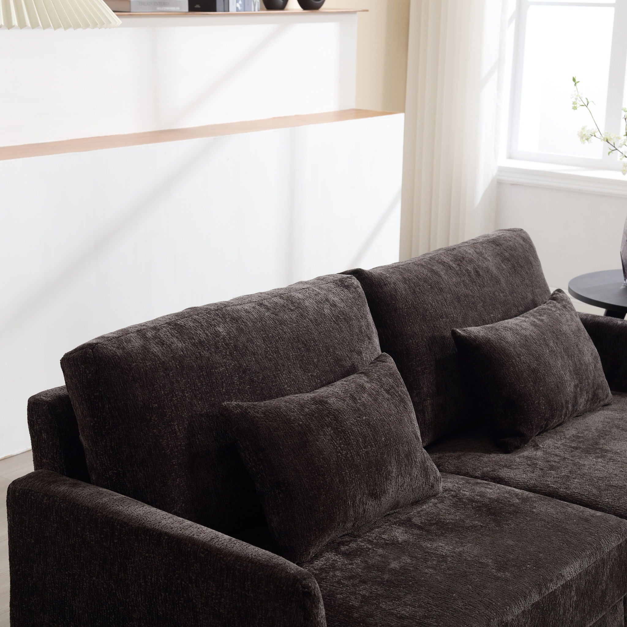 Mid Century Modern Fabric Loveseat Sofa, 2 Seat Upholstered Couch
