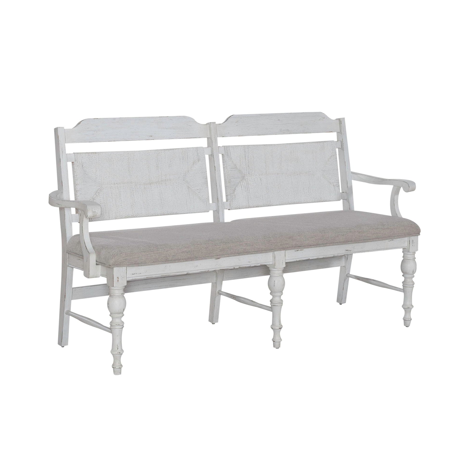 Liberty Furniture River Place - Panel Back Bench (RTA) - White | Meri Furniture
