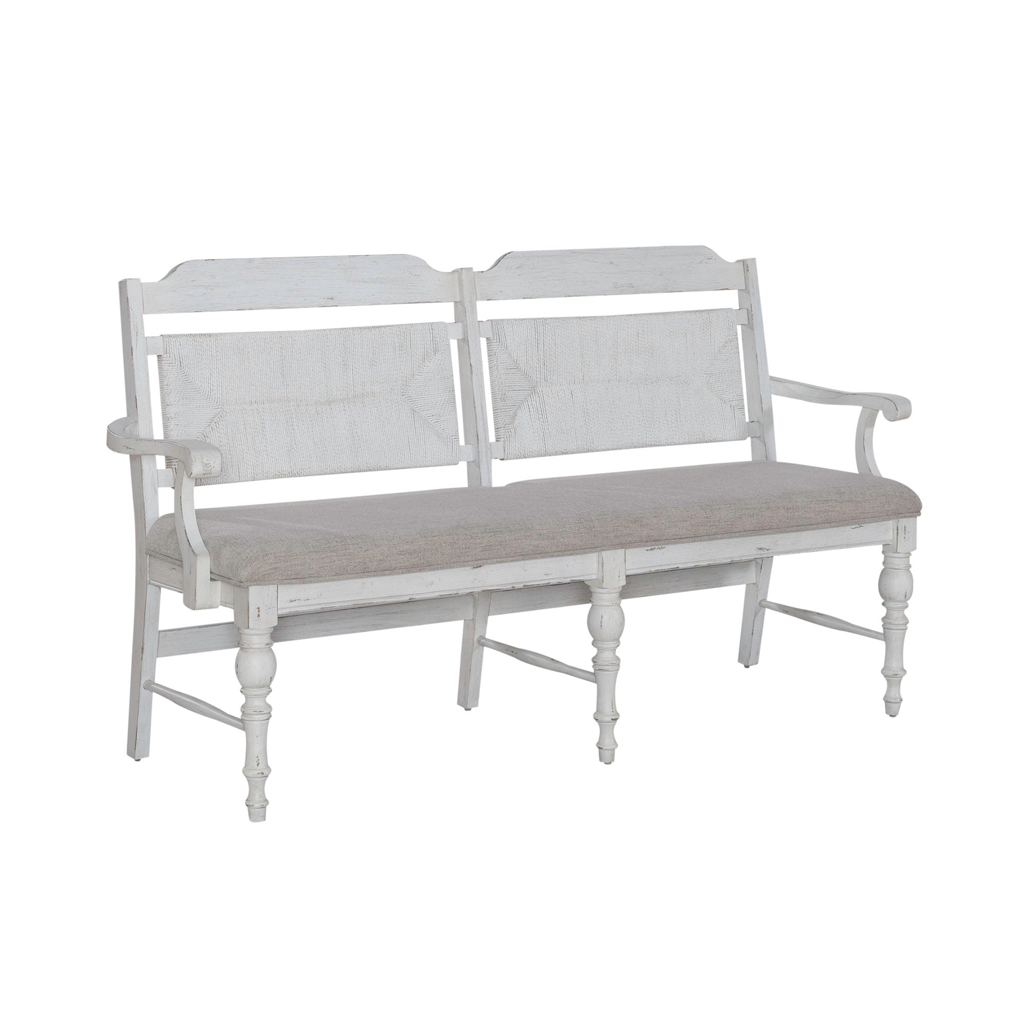 Liberty Furniture River Place - Panel Back Bench (RTA) - White | Meri Furniture