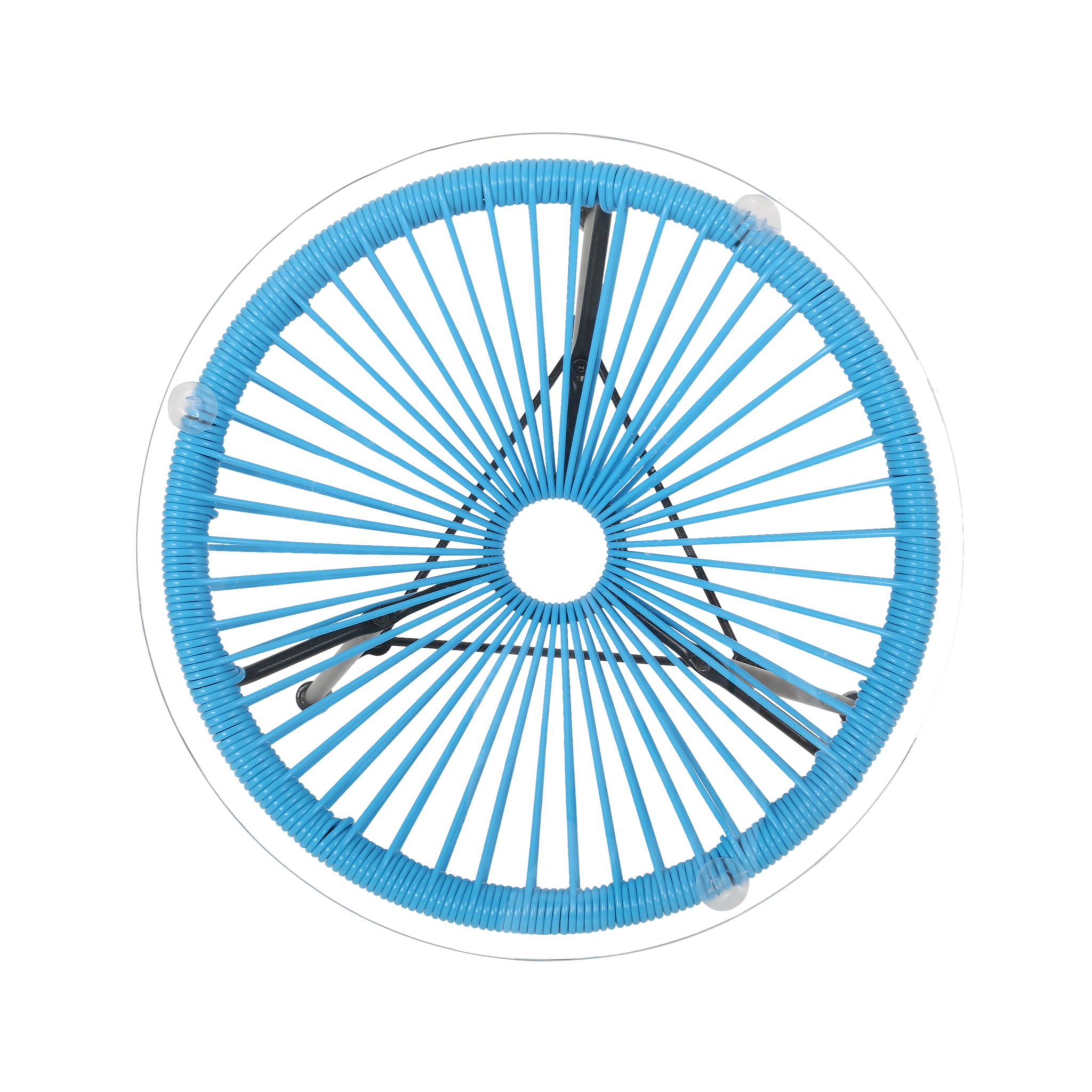 Nusa - Modern Rattan Side Table With Tempered Glass Top