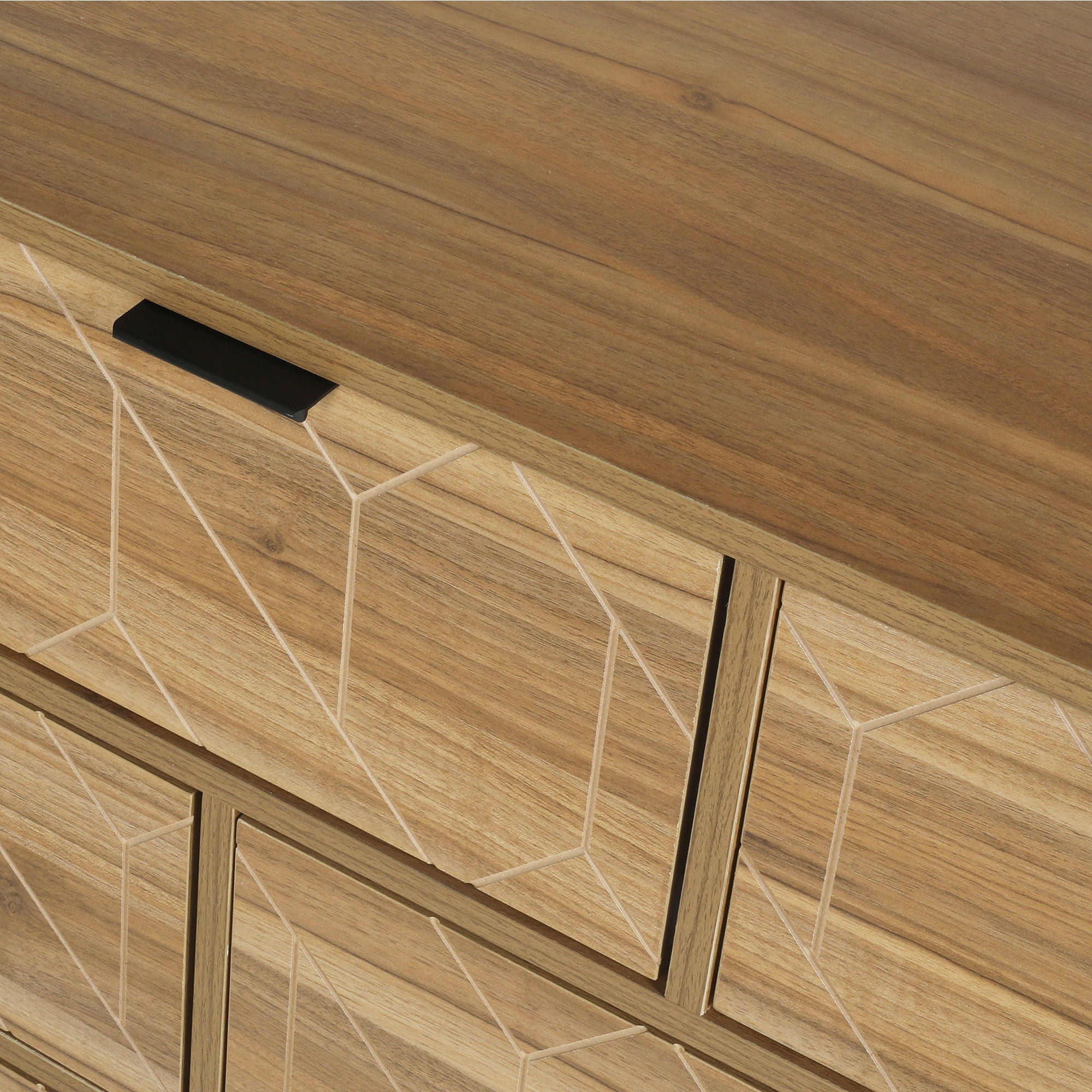 Modern 7 Drawer Dresser Cabinet - Walnut