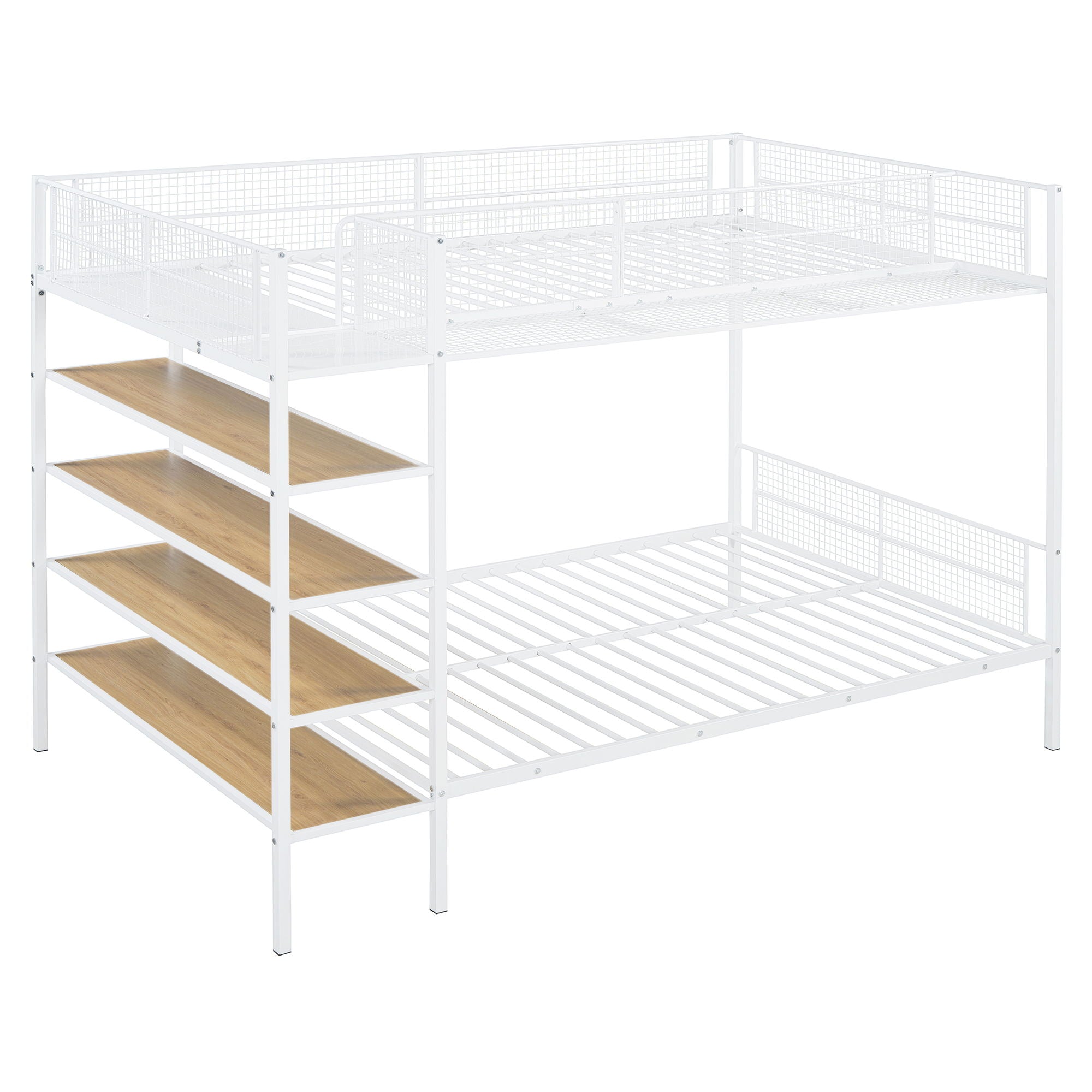 Bunk Bed With 5 Tier Shelves