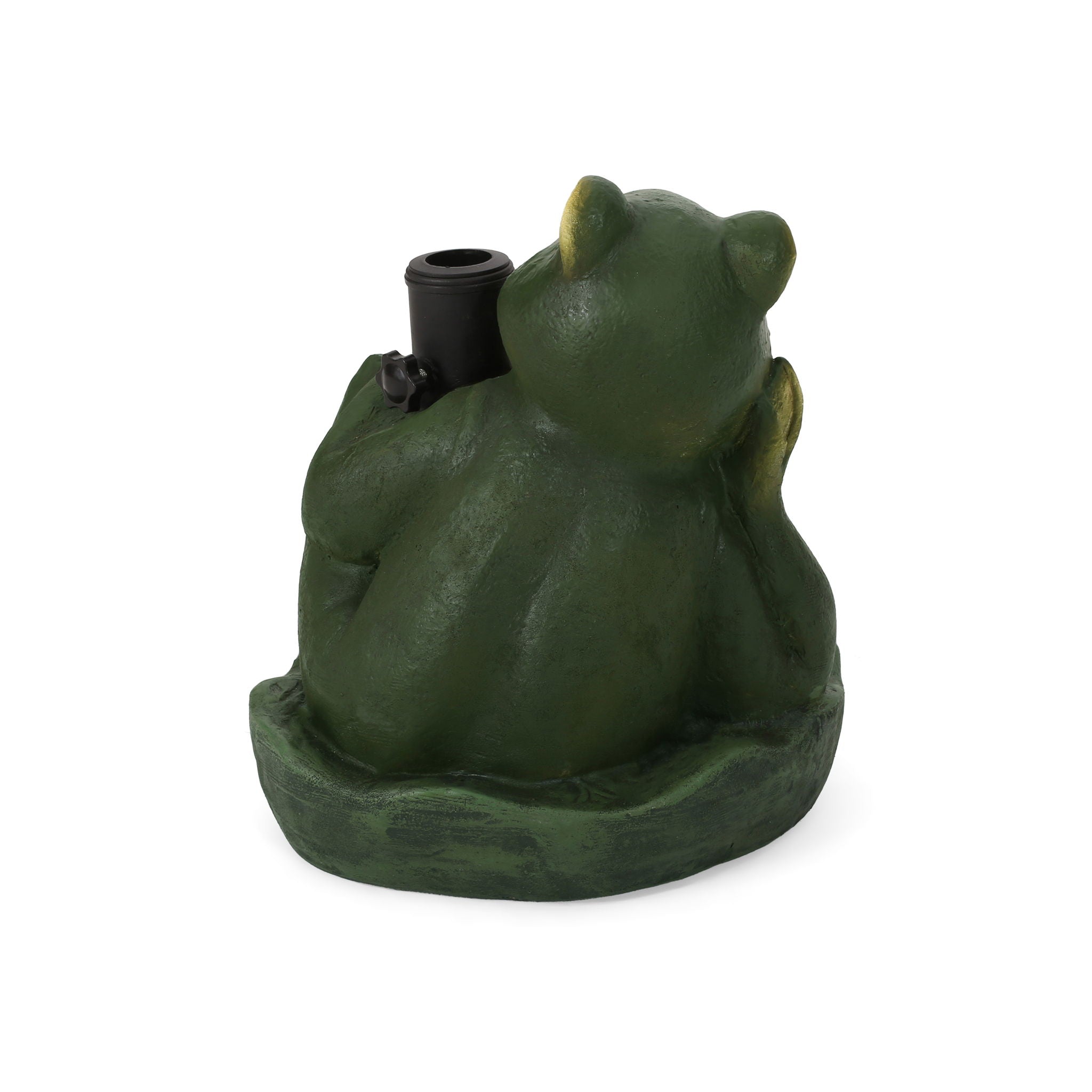 Charming Frog Prince Umbrella Base With Concrete Design - Green