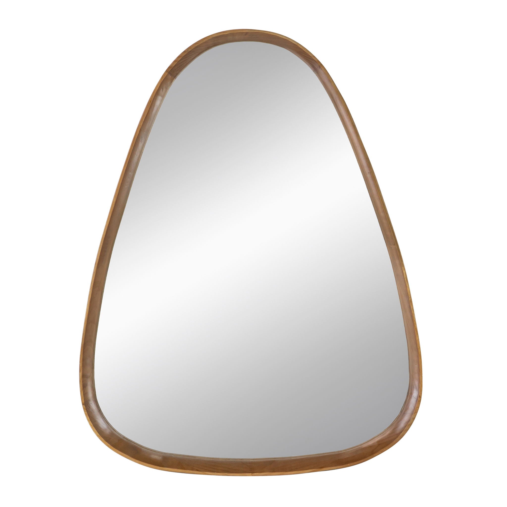 Irrgeular Mirror With Frame, Wall Mirror For Living Room Bathroom Entryway - Brown