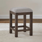 Liberty Furniture Cascade Falls - Upholstered Console Stool - Satin Espresso / Gray | Meri Furniture