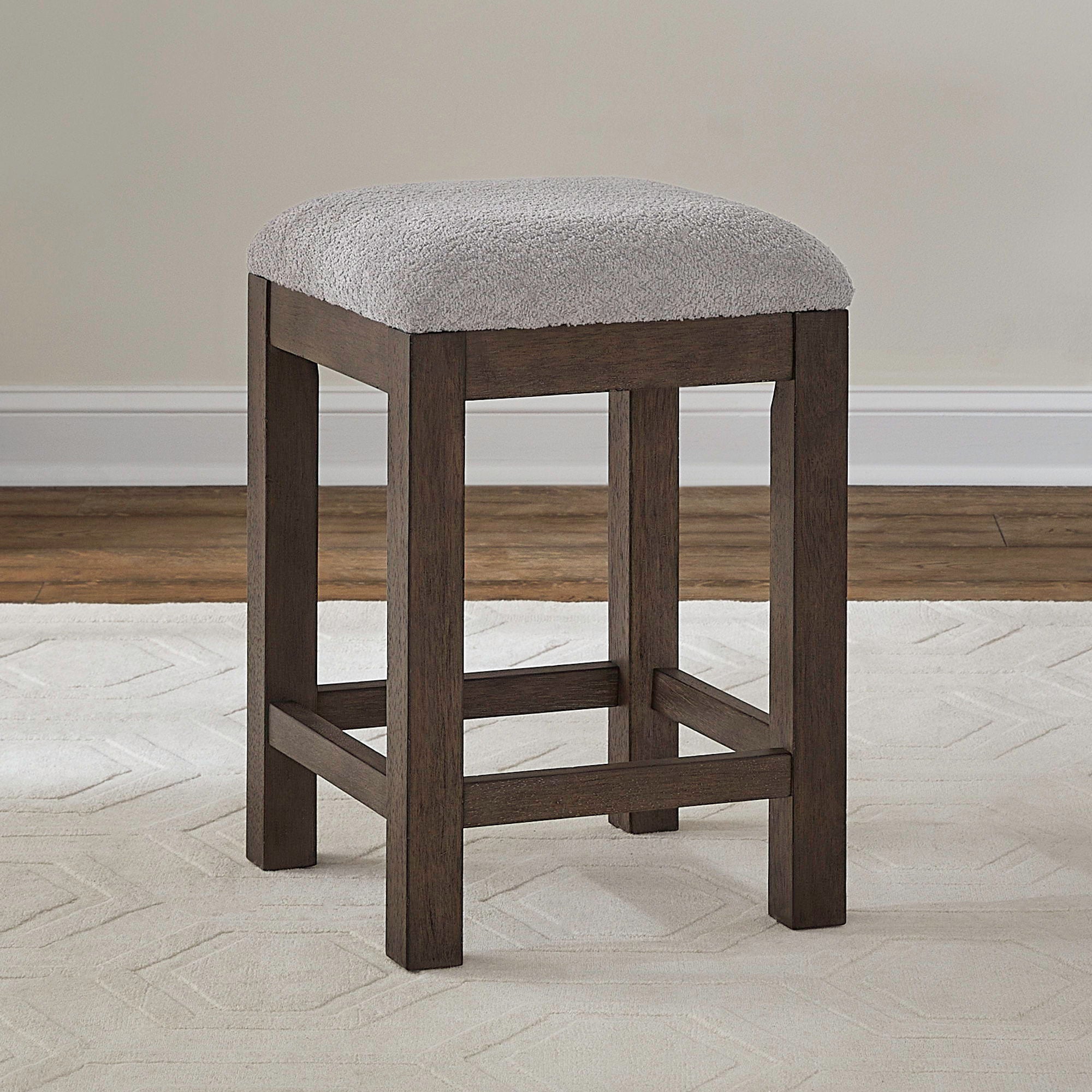 Liberty Furniture Cascade Falls - Upholstered Console Stool - Satin Espresso / Gray | Meri Furniture