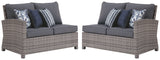 Salem - Gray - Raf / Laf Loveseat W/Cush (Set of 2)