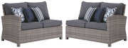 Ashley Furniture Salem - Gray - Raf / Laf Loveseat W/Cush (Set of 2) | Meri Furniture