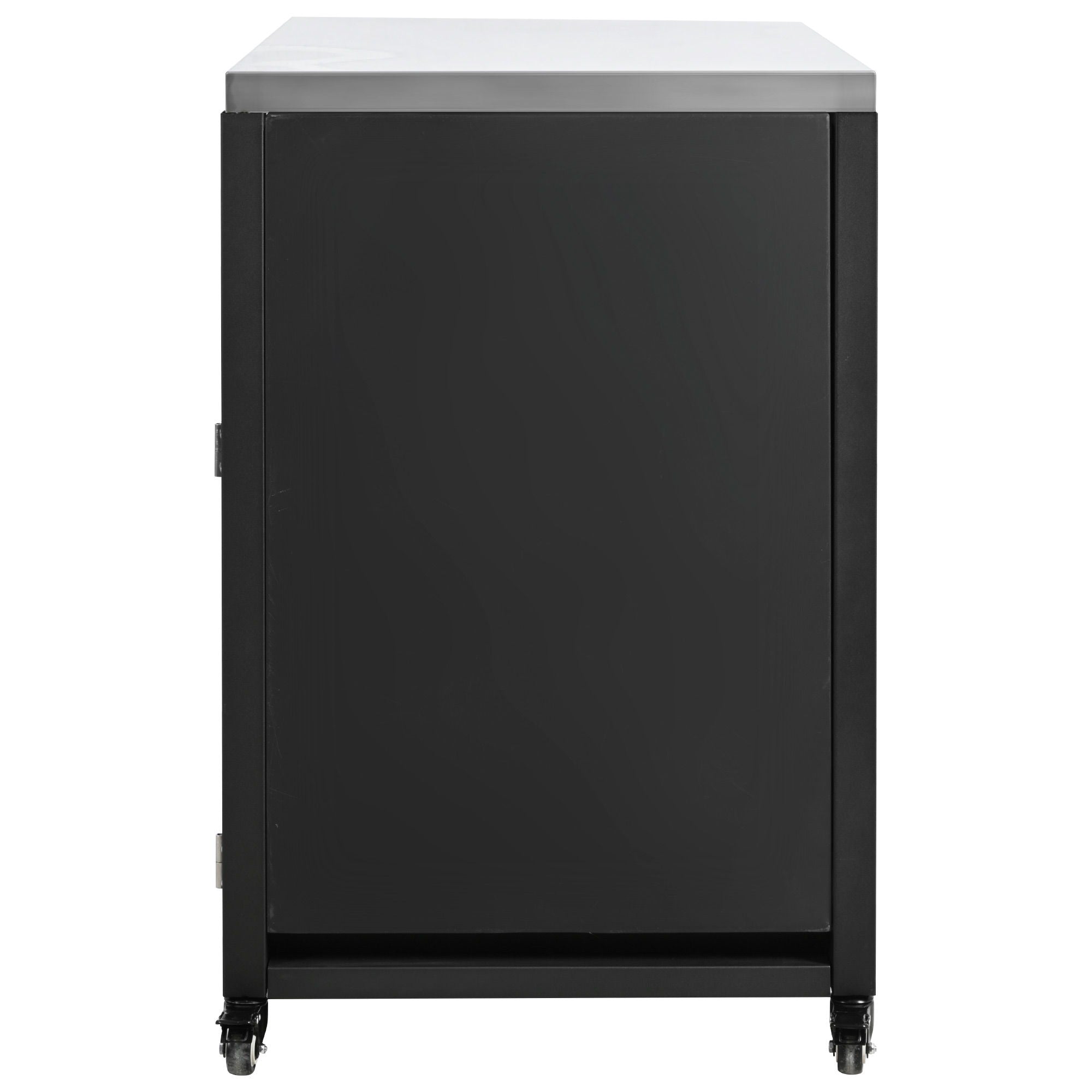 Versatile Outdoor Cabinet With Folding & Expandable Work Surfaces, Ample Storage Space, And Lockable Wheels - Matte Black