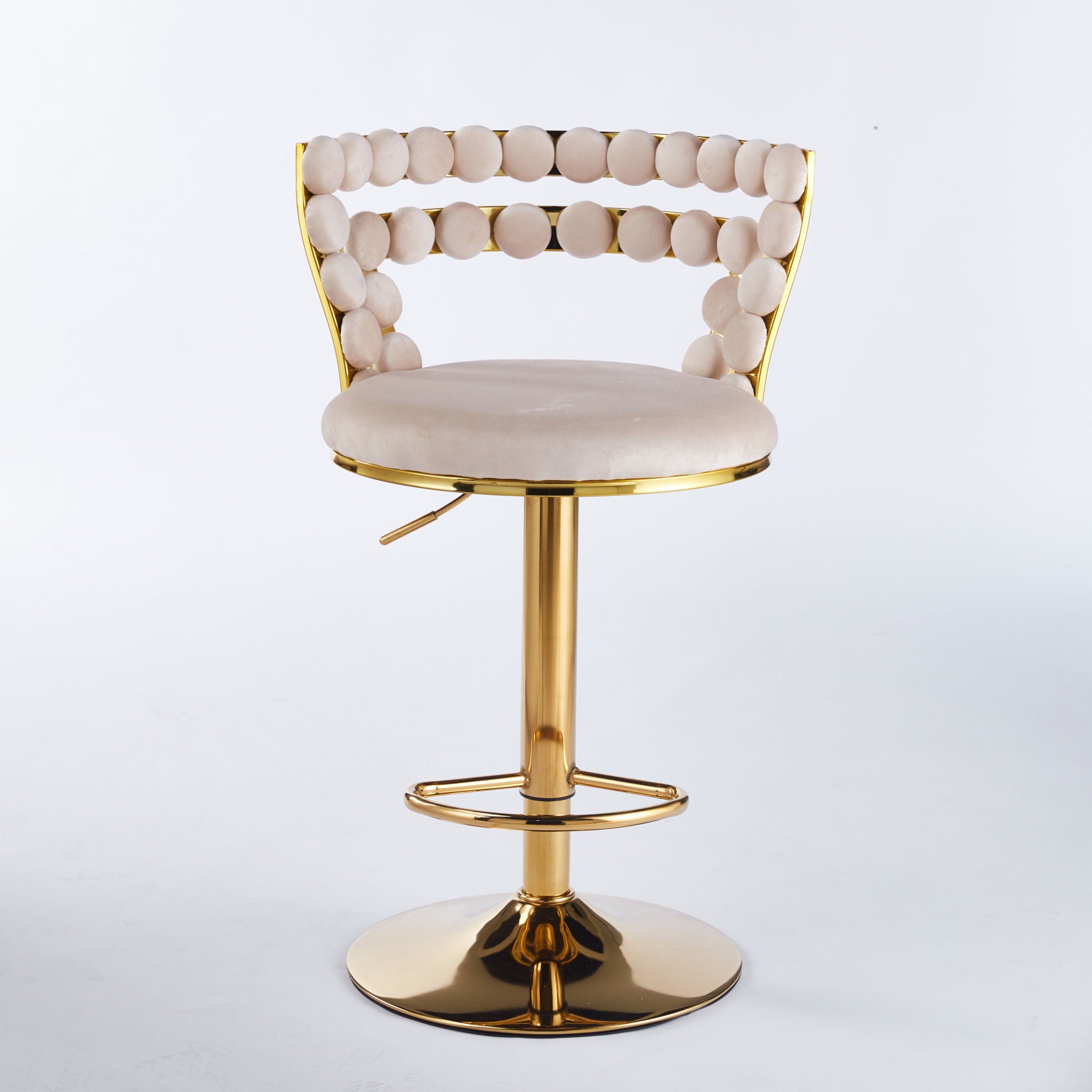 Modern Bar Chair With Iron Tube Legs, Soft Cushions And Comfortable Backrest (Set of 2)