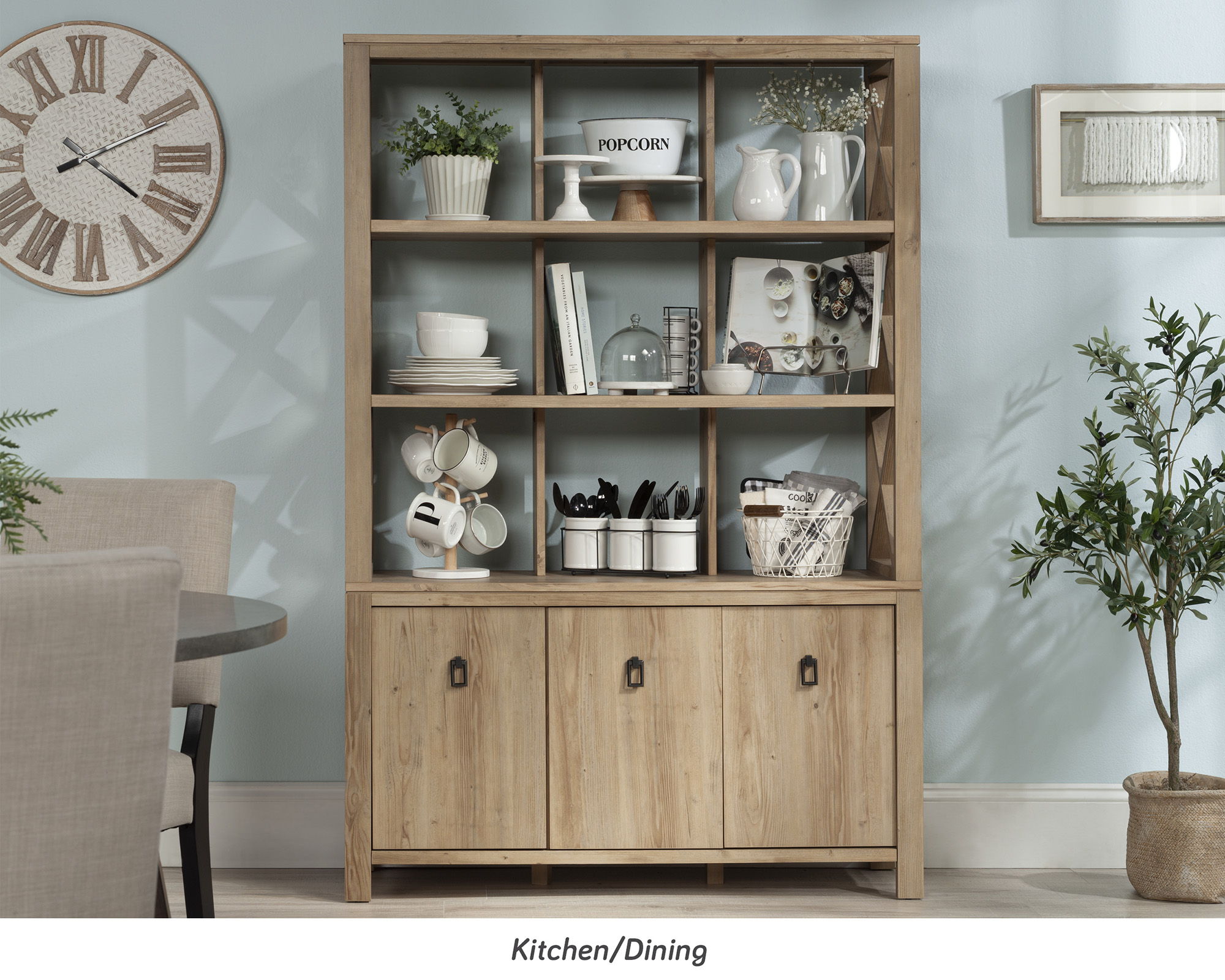 Wall Storage Bookcase in Khaki Pine
