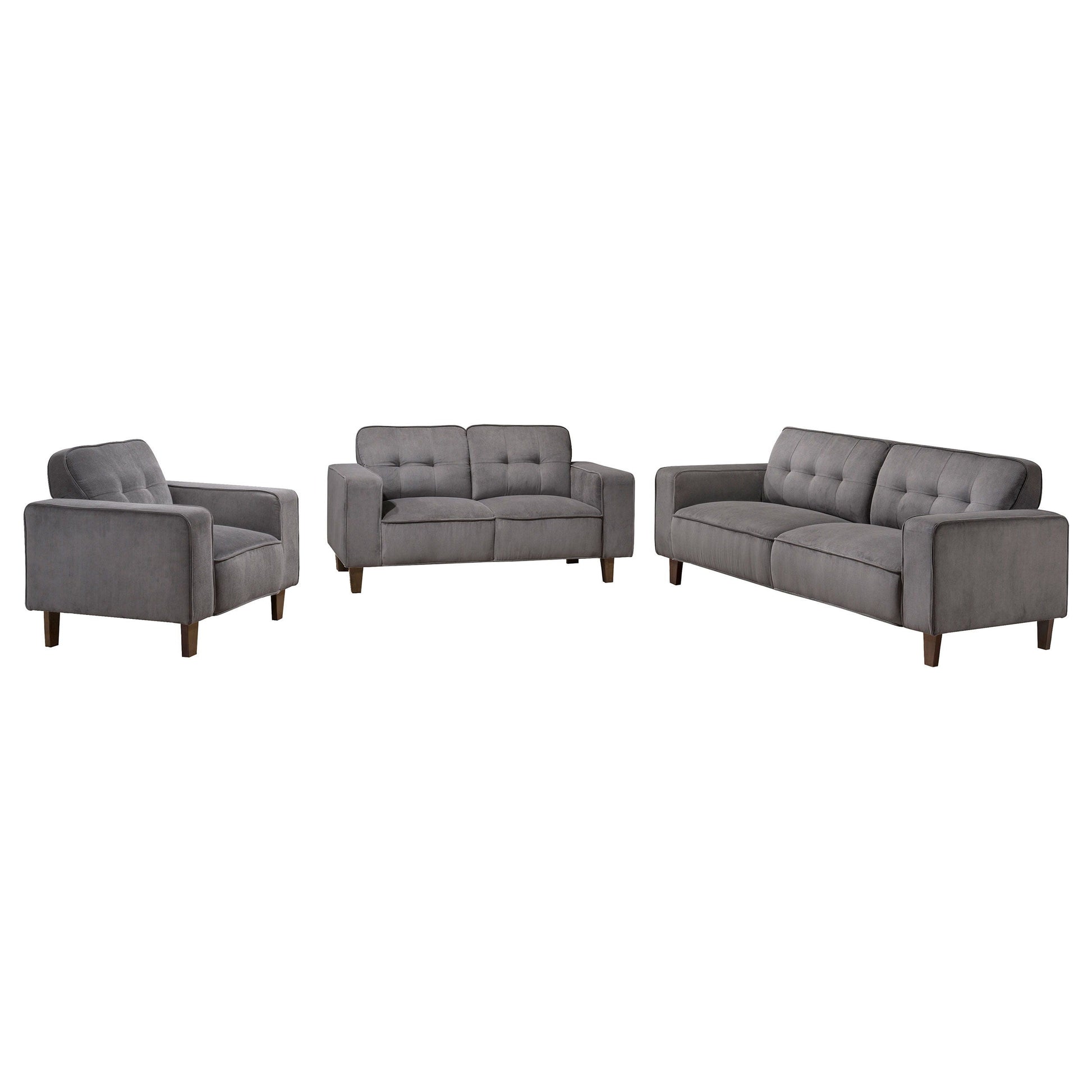 Coaster Fine Furniture Deerhurst - Upholstered Tufted Track Arm Sofa Set | Meri Furniture