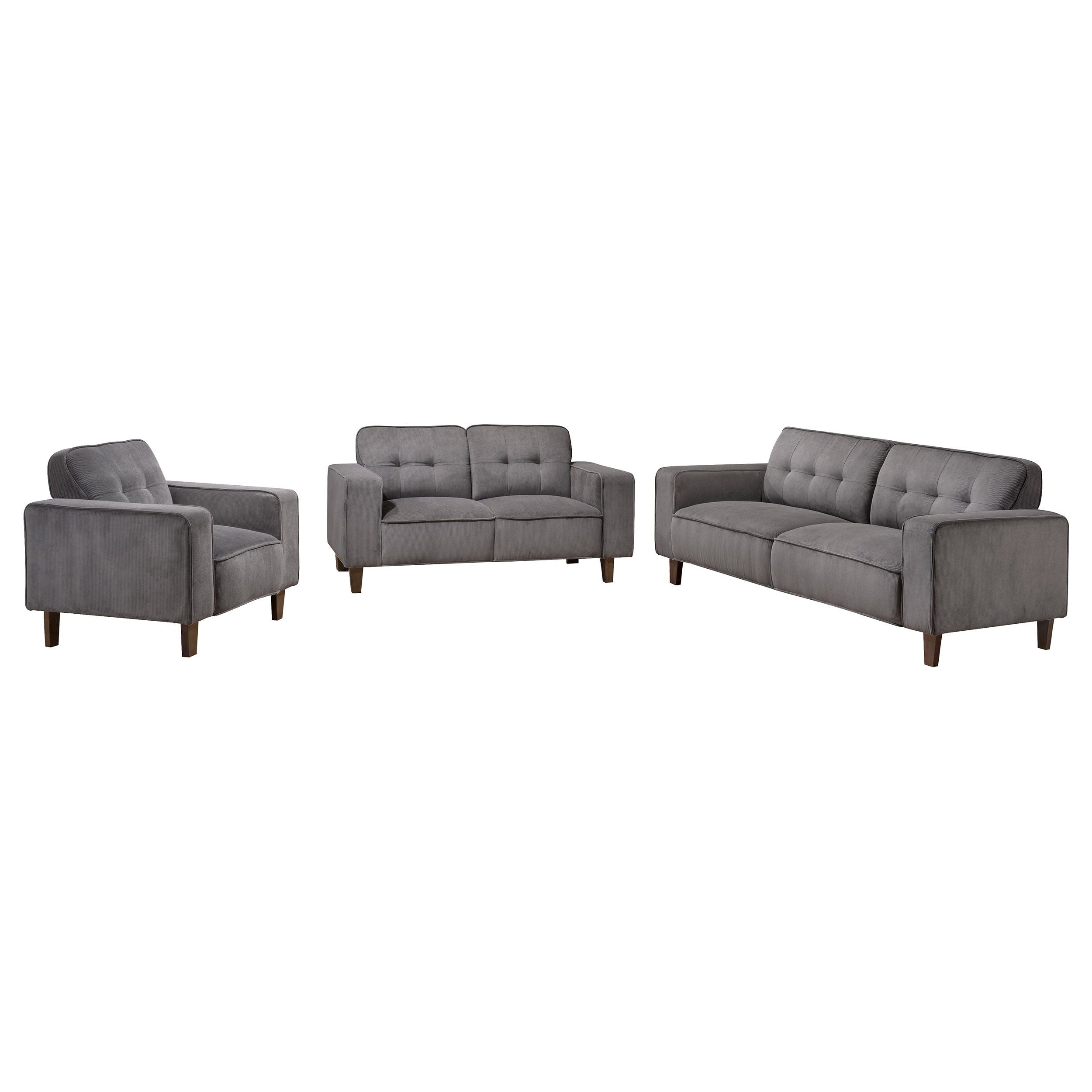 Coaster Fine Furniture Deerhurst - Upholstered Tufted Track Arm Sofa Set | Meri Furniture