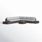 Wicker Sectional Seating Group With Plush Cushions