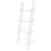 Coaster Fine Furniture Amaturo - 4-Shelf Acrylic Ladder Bookshelf - Clear | Meri Furniture