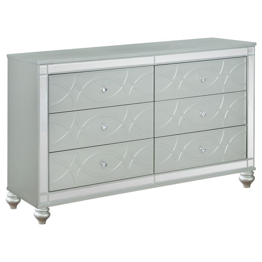 Coaster Fine Furniture Gunnison - 6-Drawer Dresser - Silver Metallic | Meri Furniture