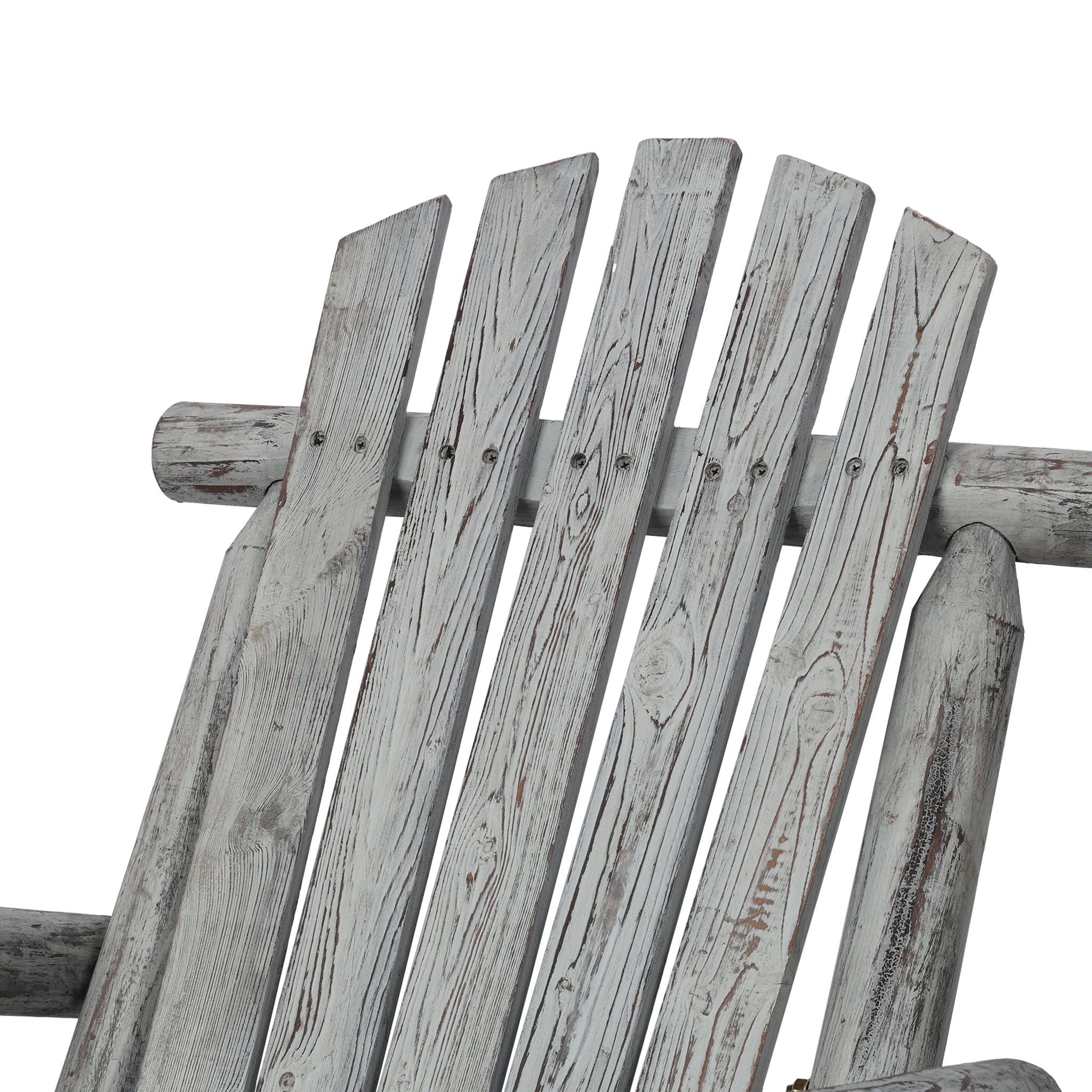 Durable Wooden Porch Rocker, Fir Log Rocking Chair