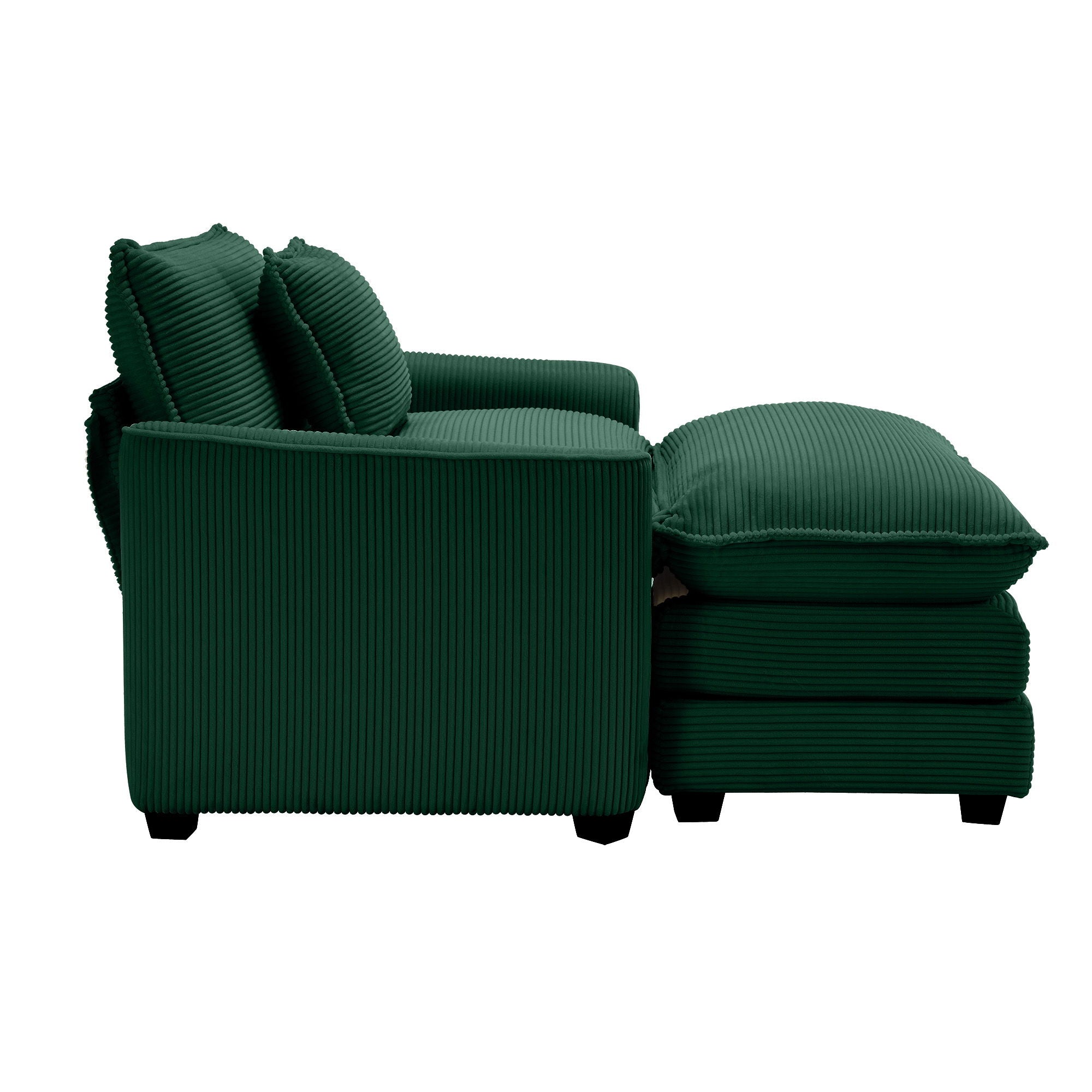 Classic Modern Comfortable Single Chair Deep Seat Sofa With Footstool