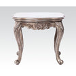 ACME KD, Square End Table w/Marble Top • Curved Apron w/Scrolled Ornamental Details • Leg: Queen Anne w/Leaf Accent | Meri Furniture