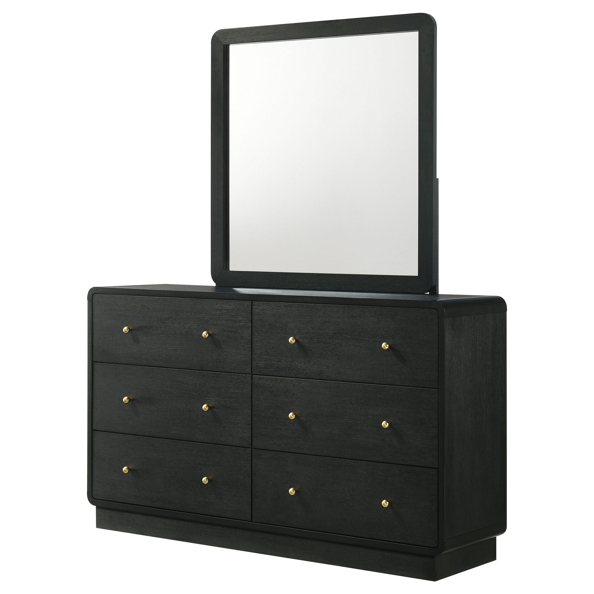 Coaster Fine Furniture Cavelle - 6-Drawer Dresser And Mirror - Black | Meri Furniture