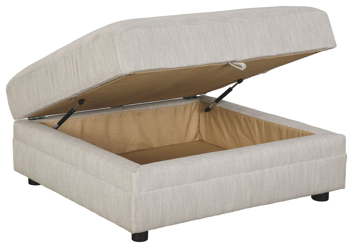 Ashley Furniture Neira - Fog - Ottoman With Storage | Meri Furniture