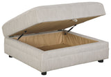 Ashley Furniture Neira - Fog - Ottoman With Storage | Meri Furniture