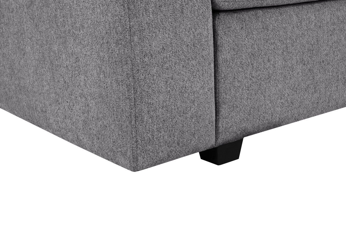 Samara 137"W Gray Chenille Sectional Sofa with Right-Facing Chaise, Underseat Storage, Throw Pillows