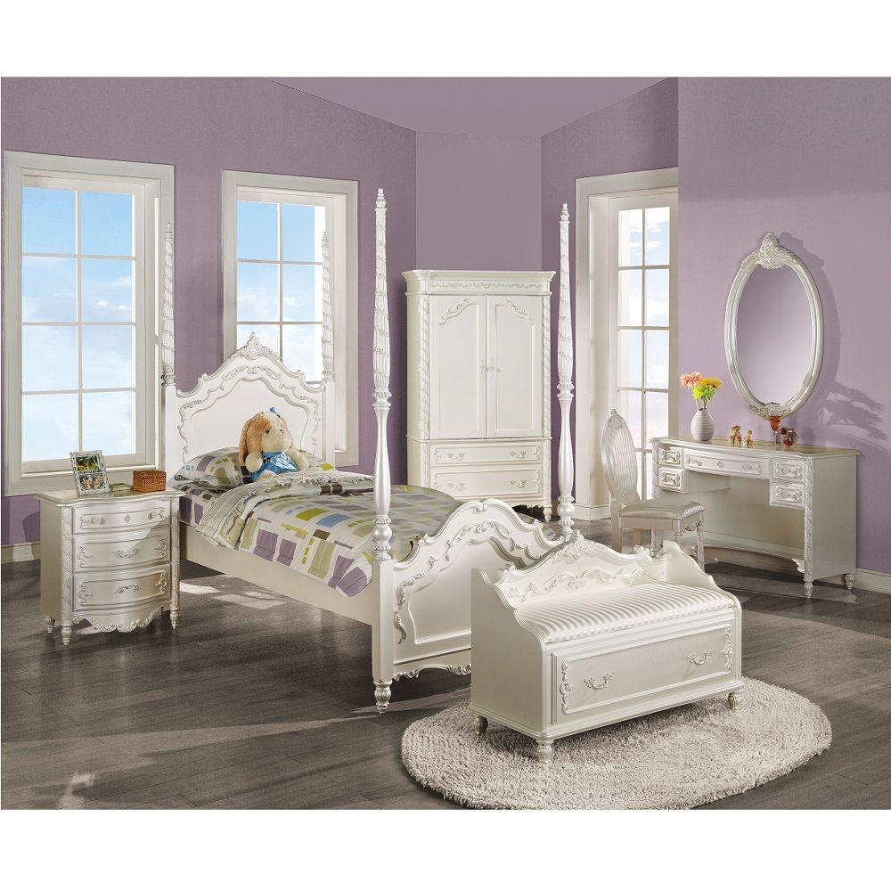 ACME Pearl - Writing Desk - Pearl White | Meri Furniture