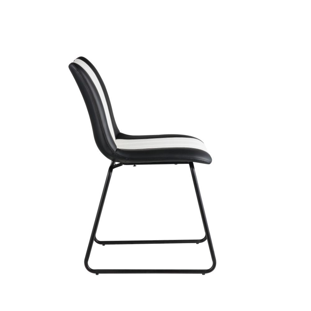 ACME Muscari Accent Chair - Black/White PU & Black | Meri Furniture