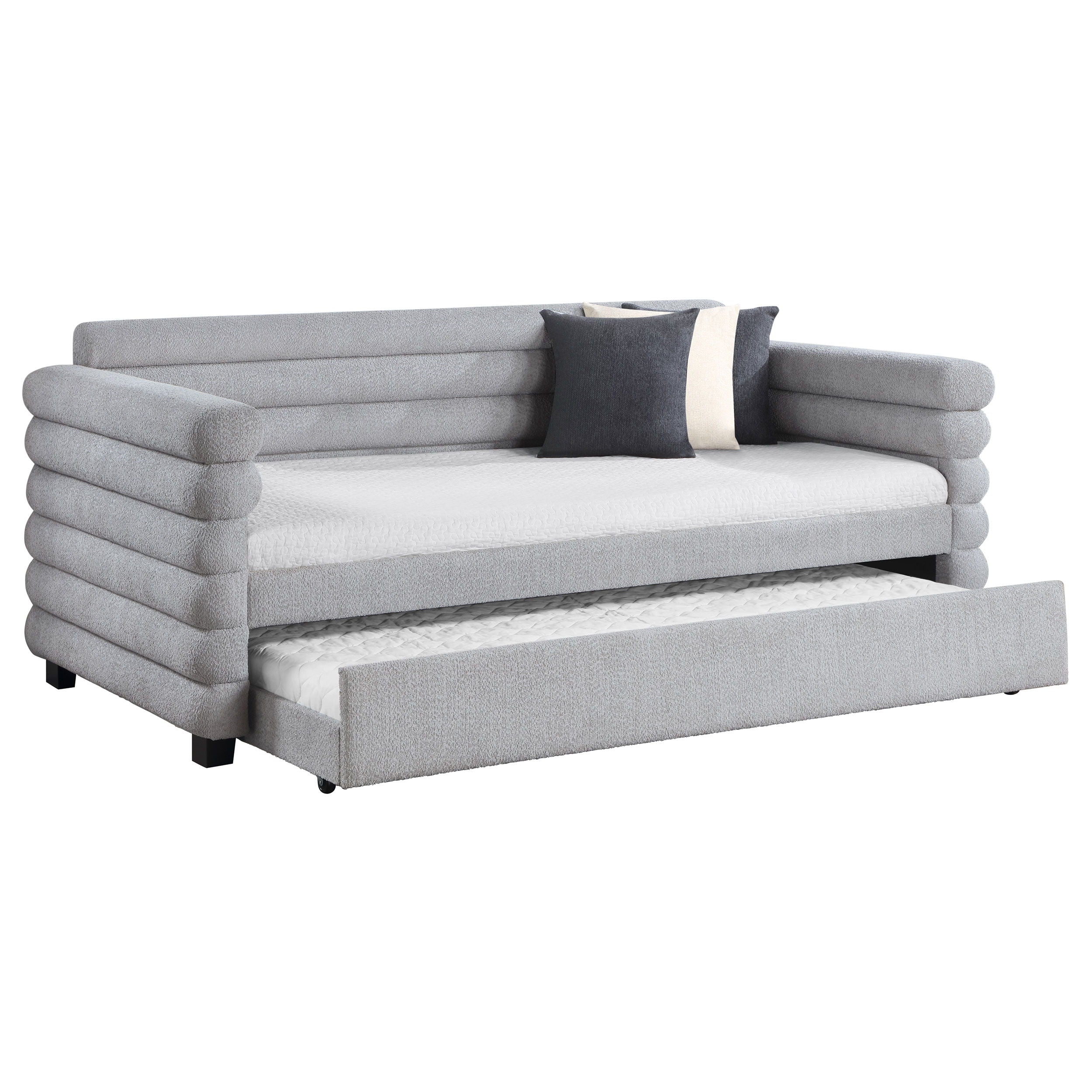 Coaster Fine Furniture Patricia - Boucle Upholstered Day Bed With Trundle | Meri Furniture