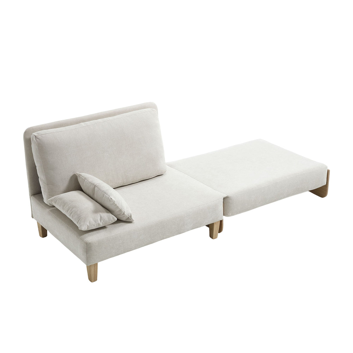 Mid Century Modern Foldable Sofa Bed, 3 In 1 Convertible Sleeper With 3 Pillows