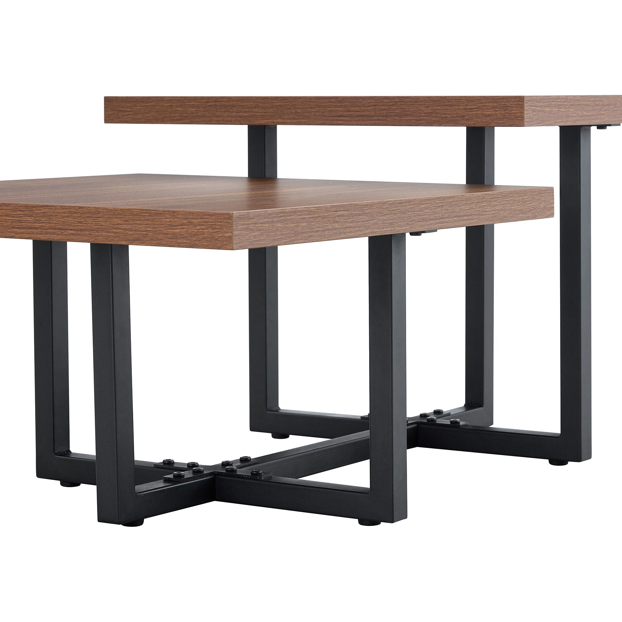 Perfectly Integrating Modern And Scandinavian Styles Double Deck Coffee Table - Walnut