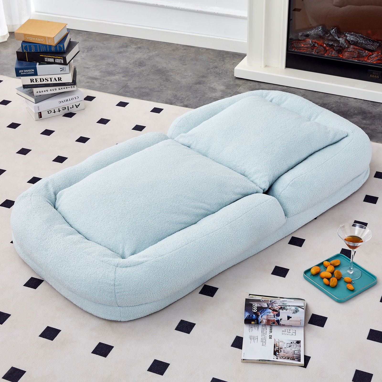 Contemporary Folding Sofa Chair With 5 Adjustable Positions For Gaming, Meditation, And Relaxation