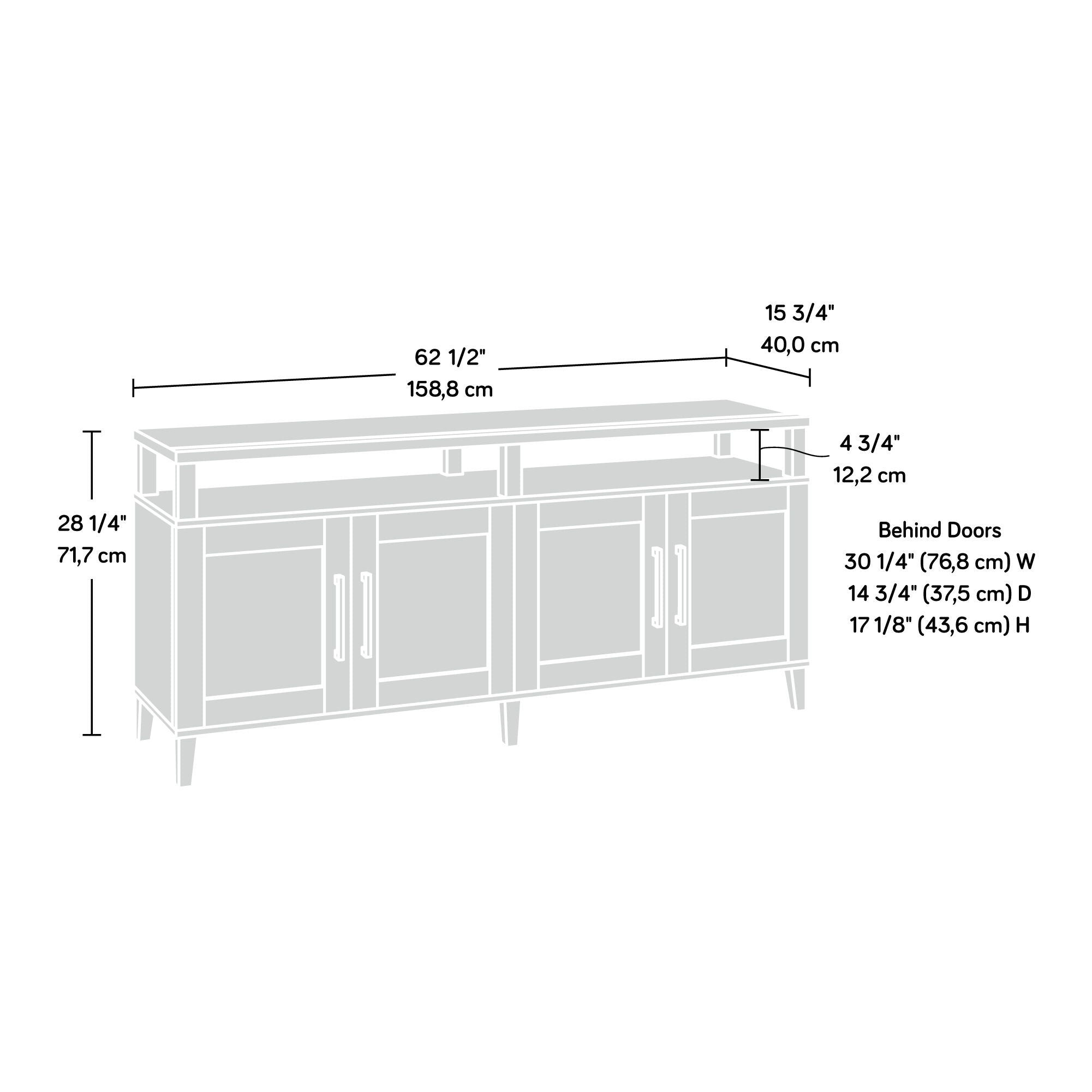 TV Credenza with Doors in Raven Oak