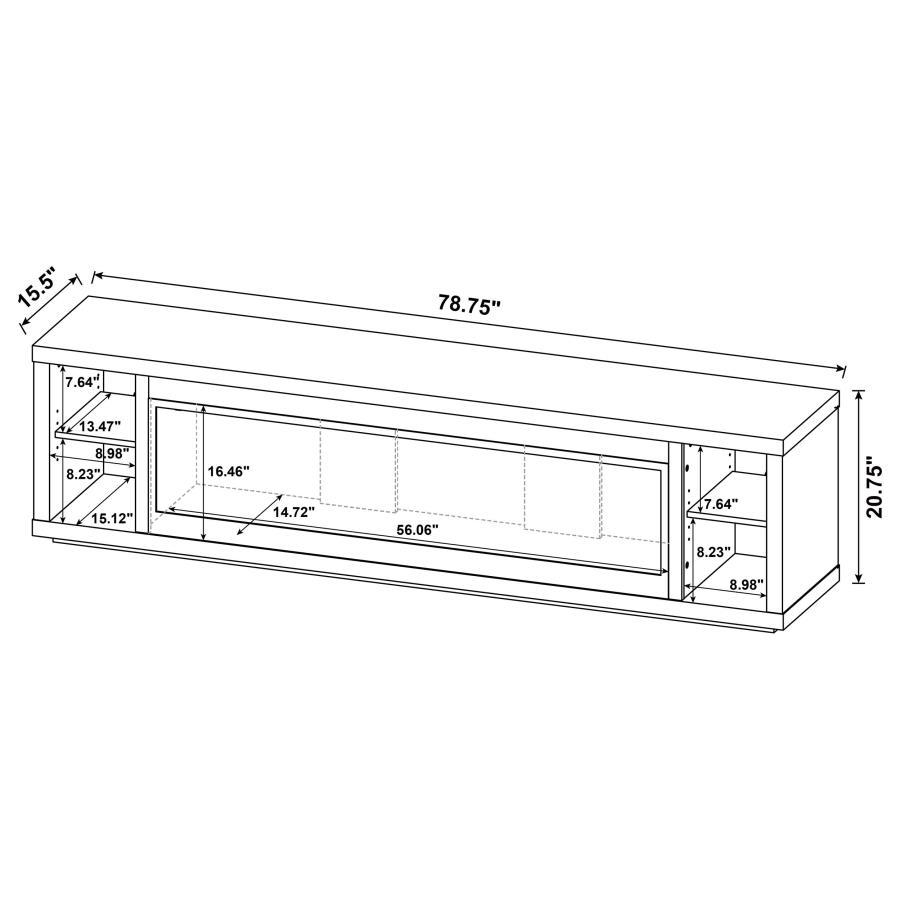 Deiter - 79" TV Stand Fireplace Media Console - Black