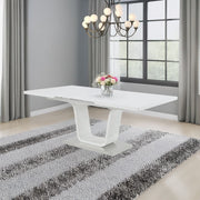 Kamaile - Dining Table With Leaf - White High Gloss