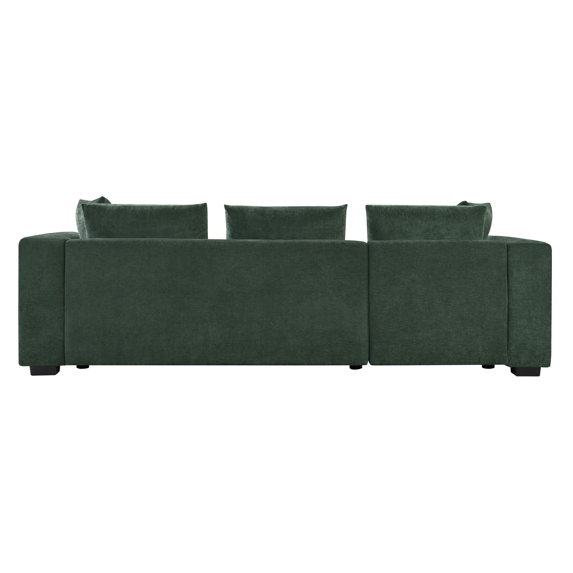 Modern L Shaped Sectional Sofa With Chenille Upholstery And Wooden Storage