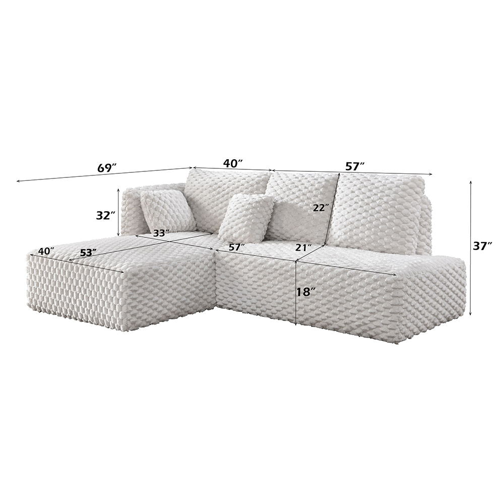 Manya - Sectional Sofa - Ivory Corduroy