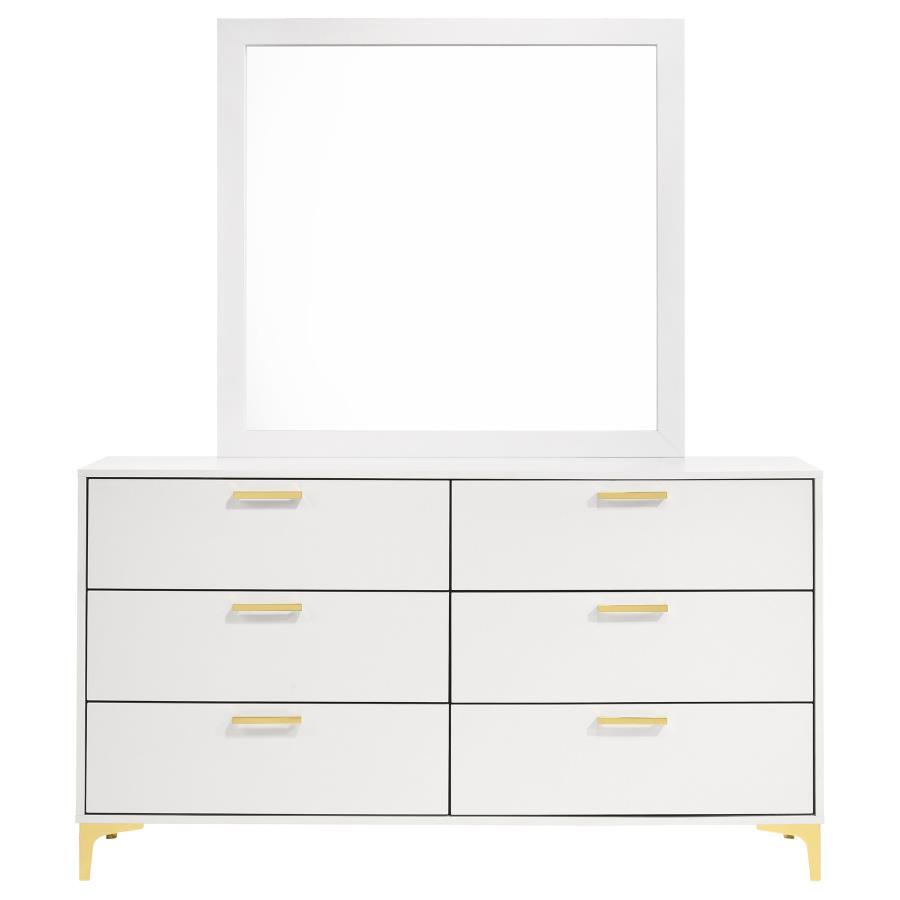 Coaster Fine Furniture Kendall - 6-Drawer Dresser With Mirror | Meri Furniture