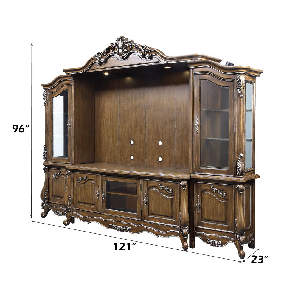 Latisha - Entertainment Center - Antique Oak
