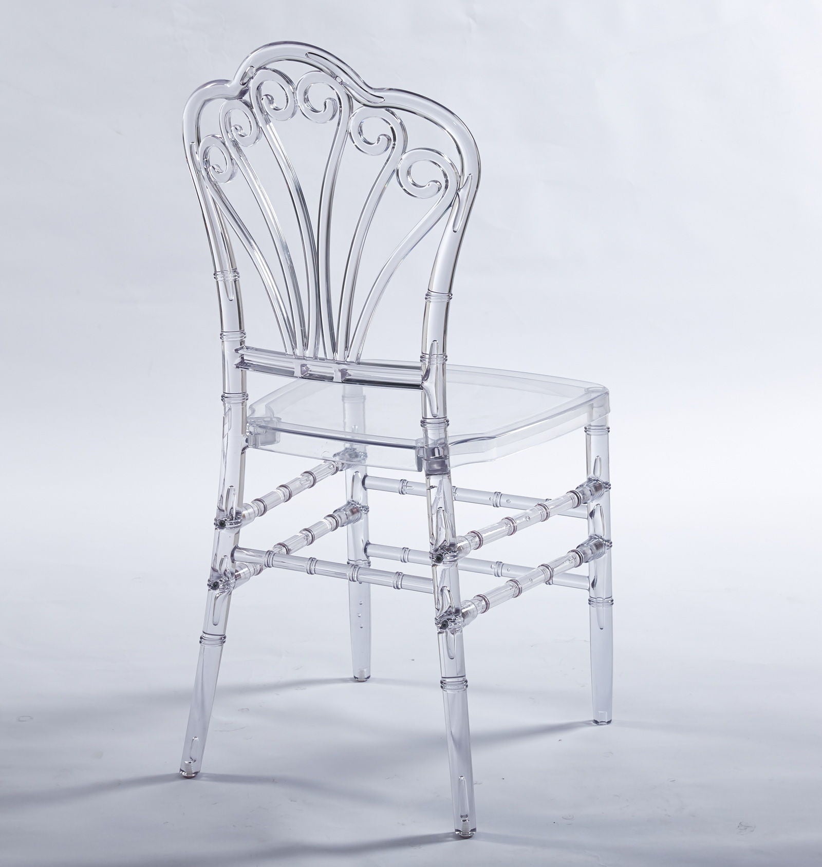 Welding Chair, Dining Chair / Plastic Seat (Set of 4) - Transparent