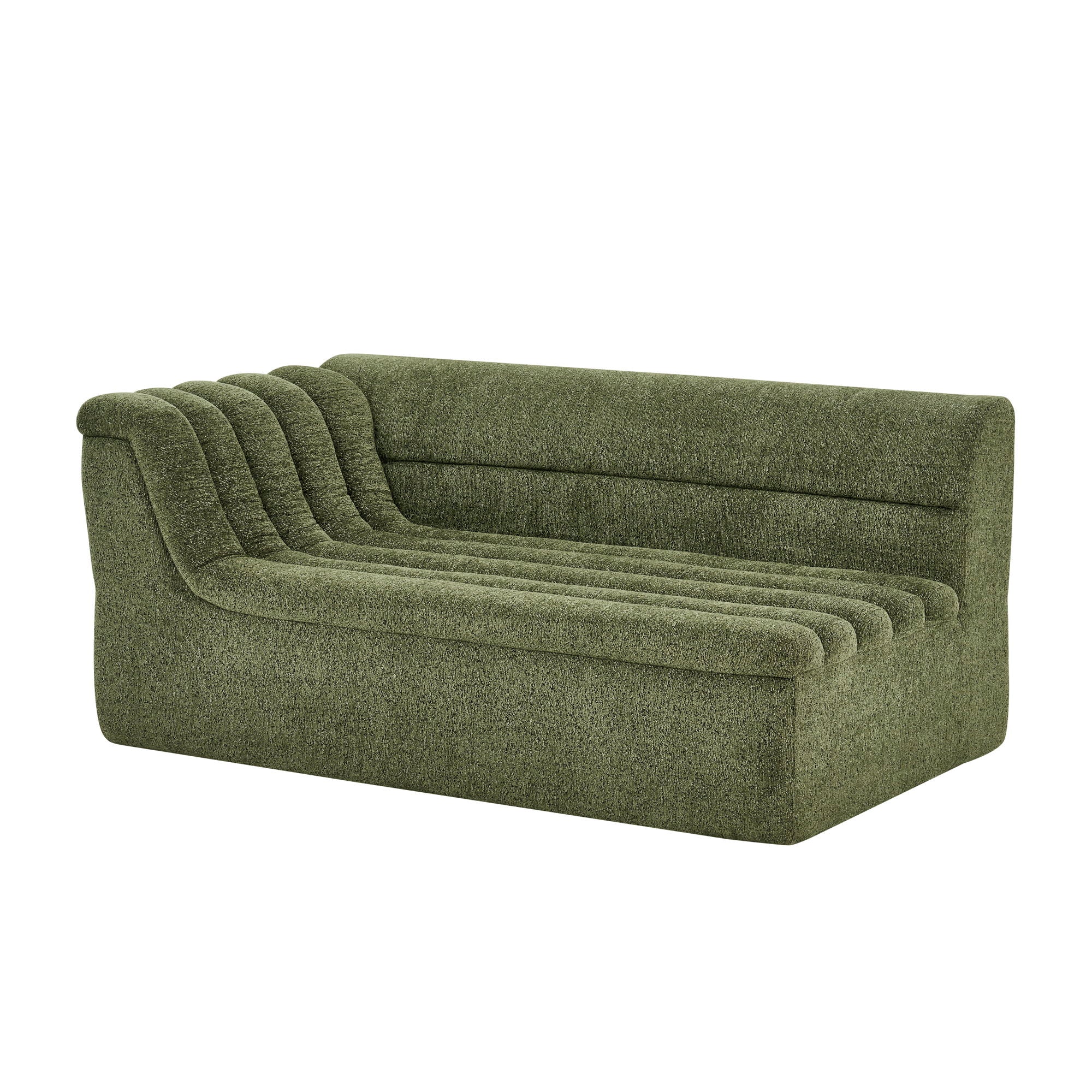 Upholstered L-Shaped Modular Sectional Sofa With Chaise, Wave-Shaped Armrest