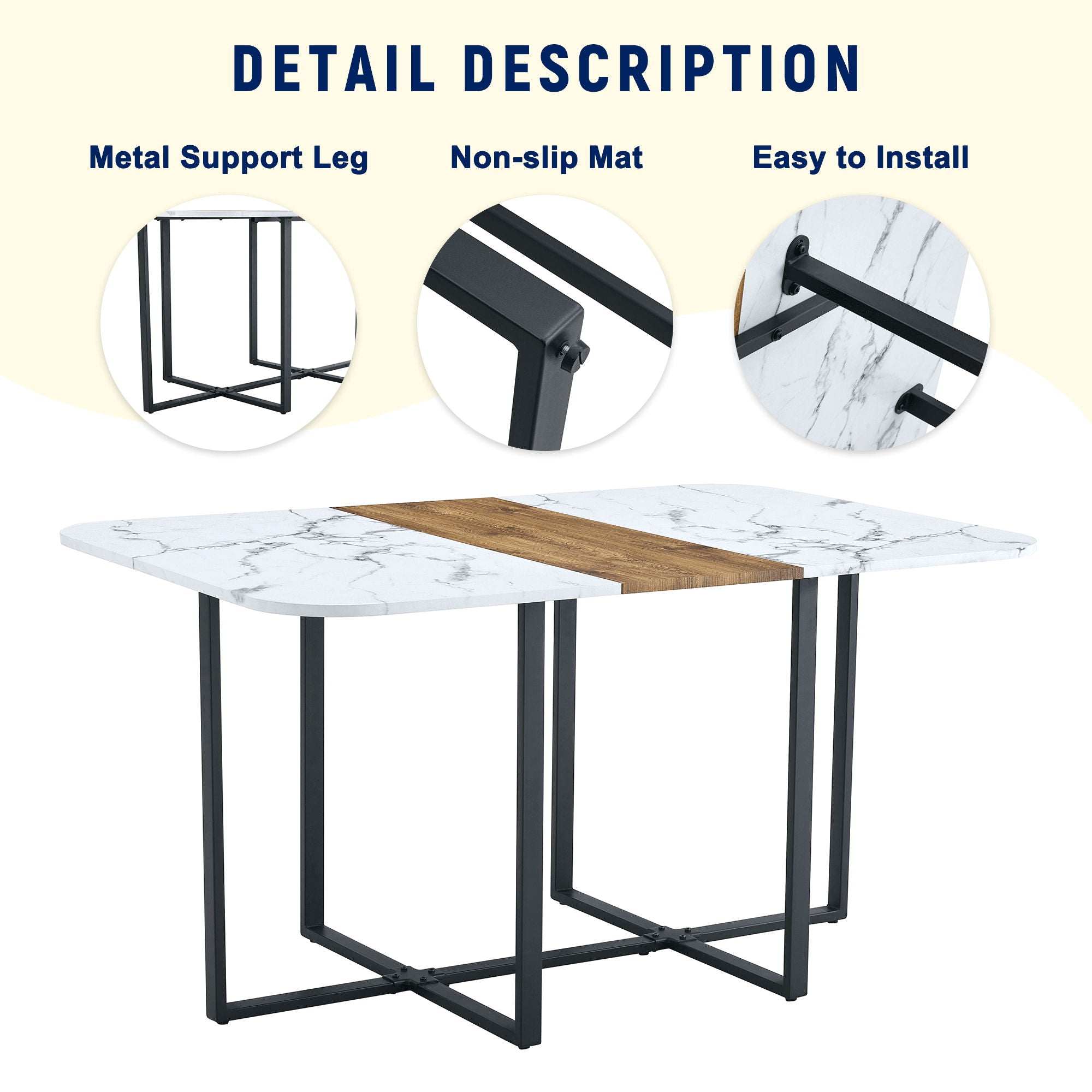 2 Tone Dining Table For Modern Minimalist And Industrial Styles