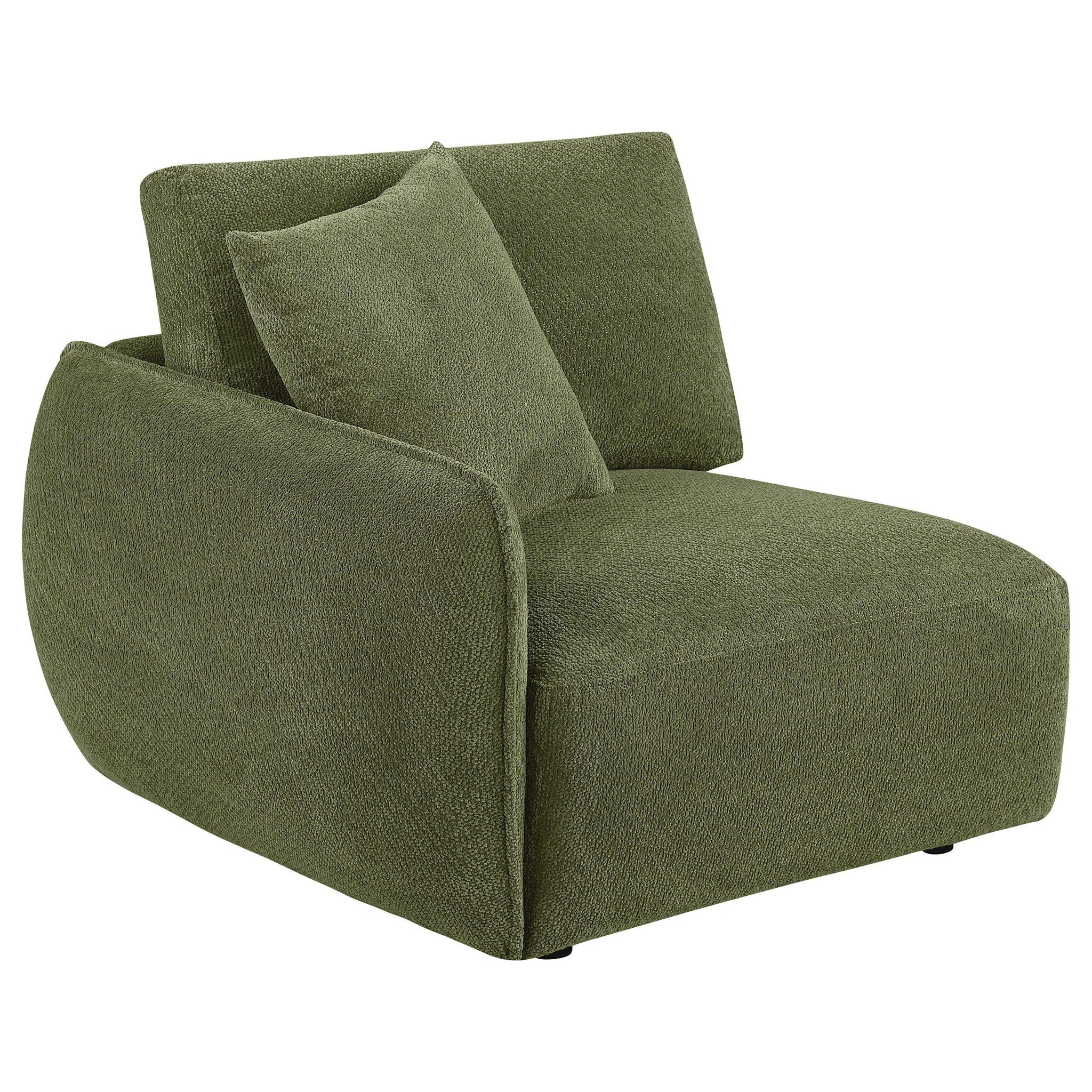 Elysia Chenille Upholstered Modular LAF Chair Green