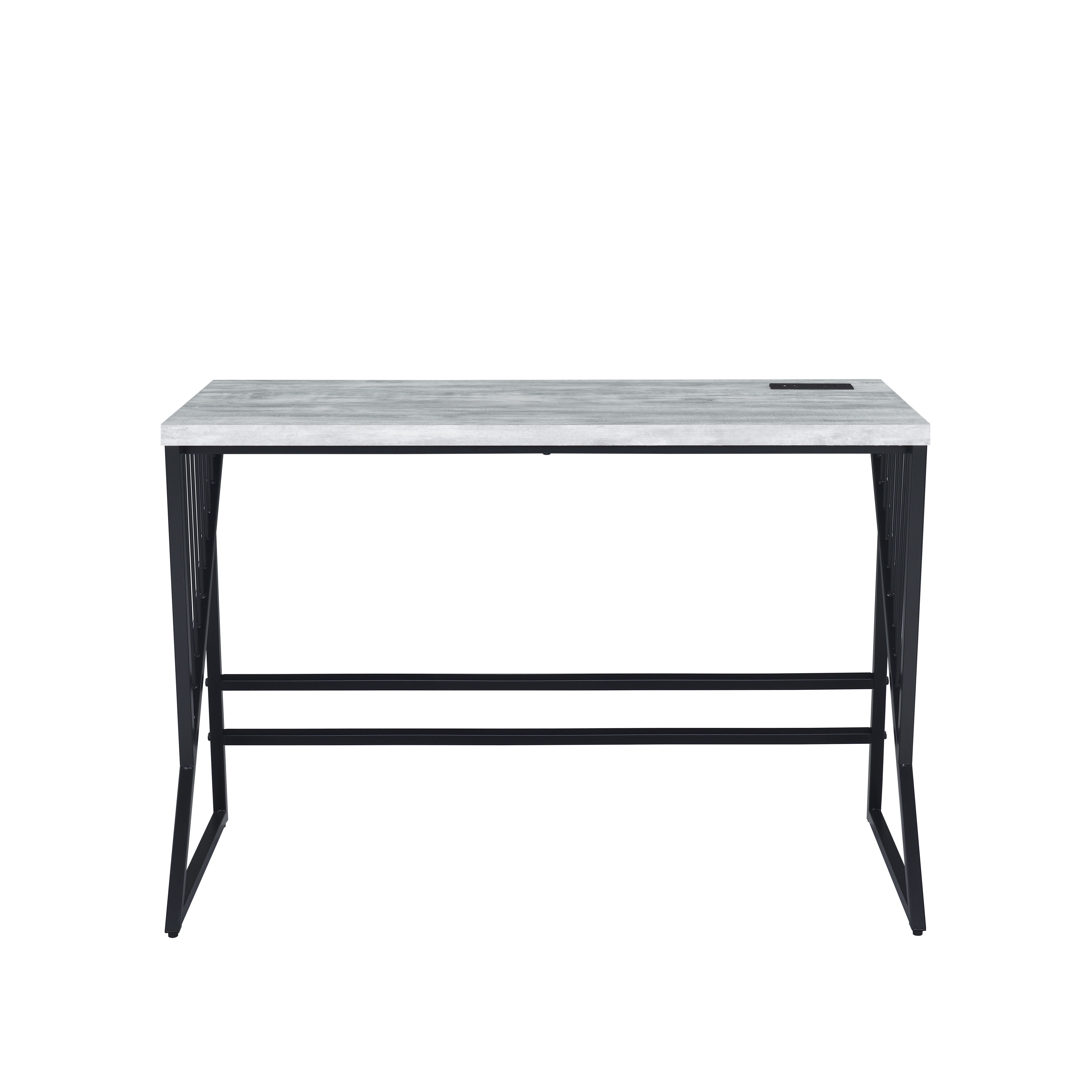 ACME Collick - Writing Desk - Weathered Gray & Black Finish | Meri Furniture