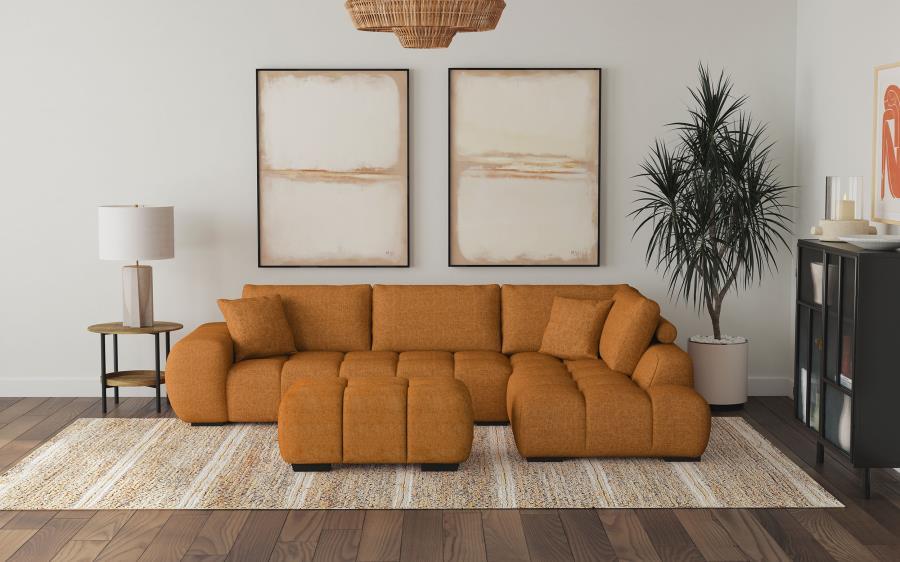 Coaster Fine Furniture Camacho - Upholstered Sectional Sofa With Ottoman Set | Meri Furniture