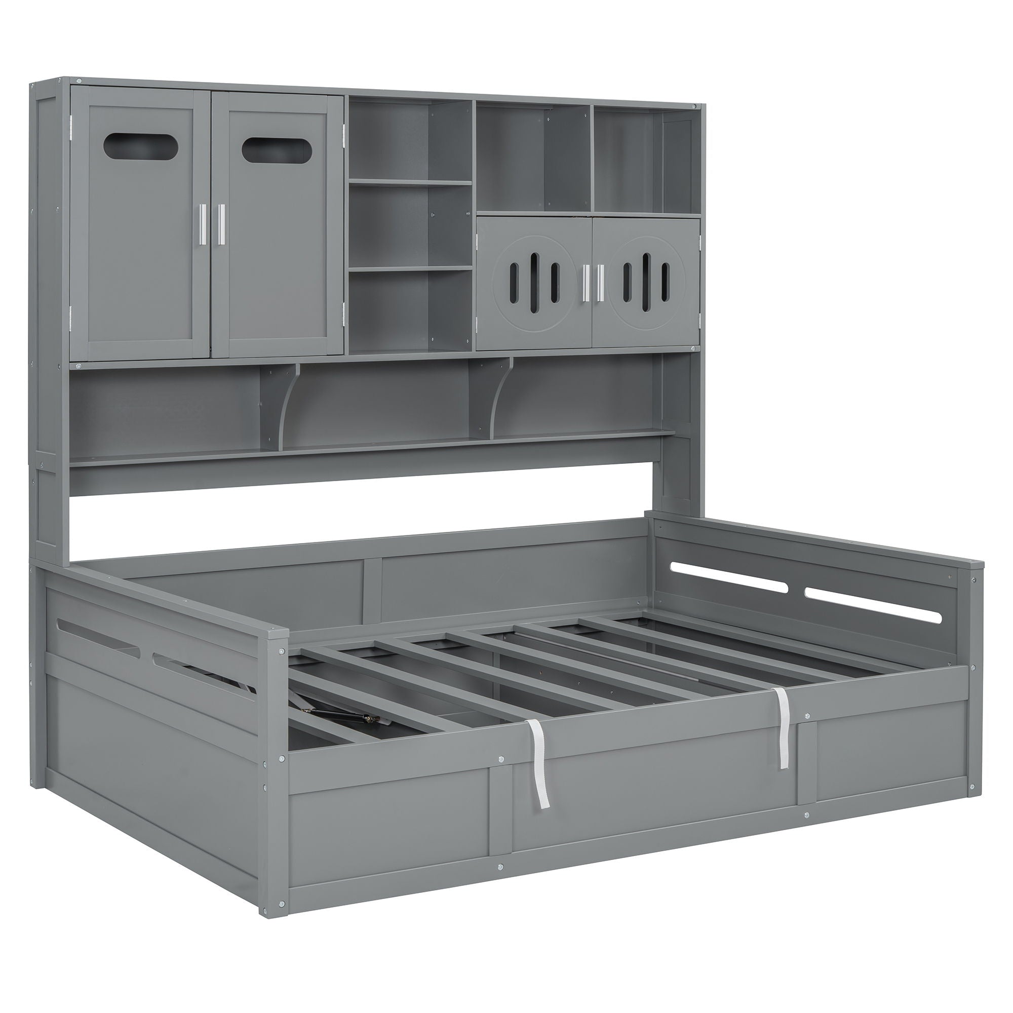 Daybed With All-In-One Cabinet And Shelf