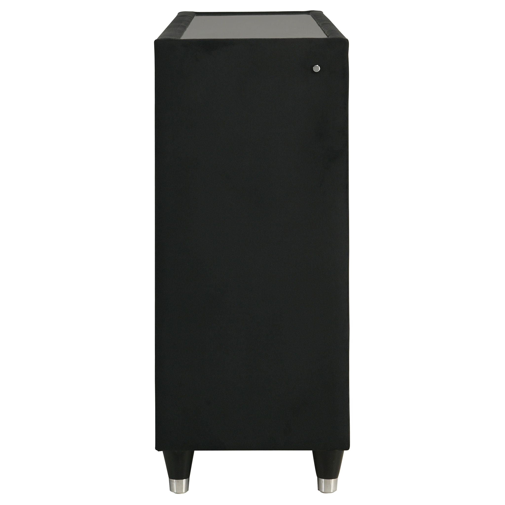 Ravenne 8-drawer Velvet Upholstered LED Dresser Cabinet Black