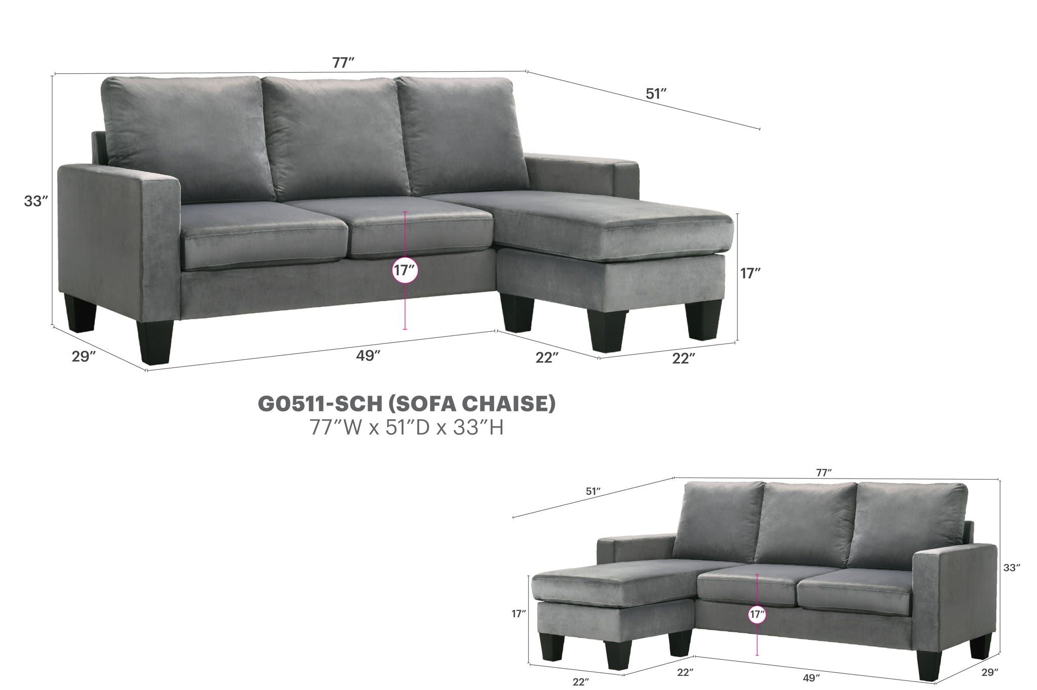 Jessica - Sofa Chaise