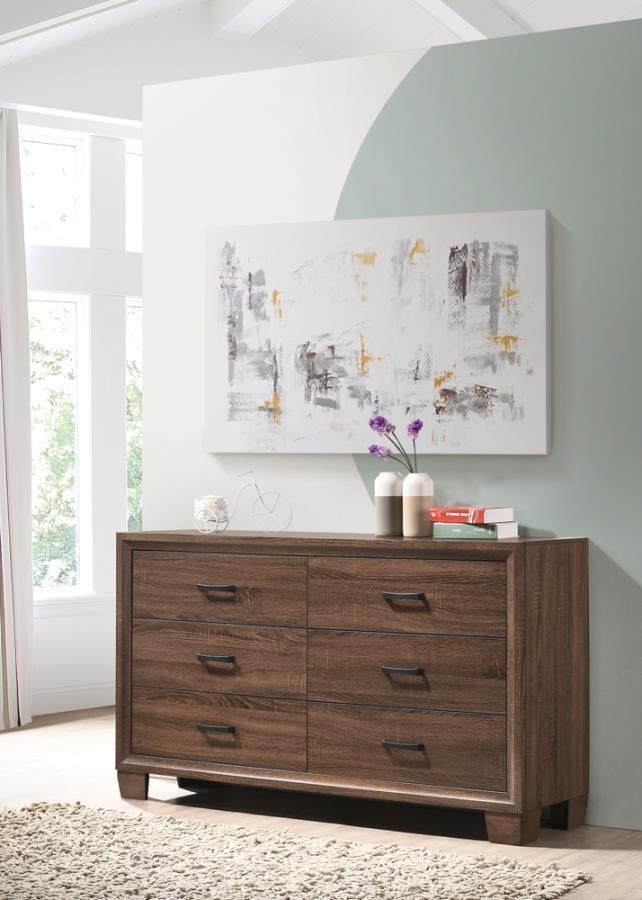 Coaster Fine Furniture Brandon - 6-Drawer Dresser - Warm Brown | Meri Furniture